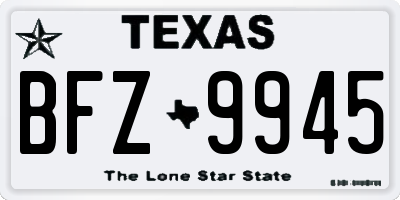 TX license plate BFZ9945