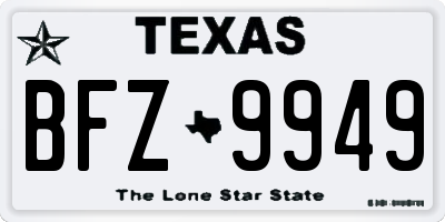 TX license plate BFZ9949
