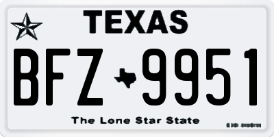 TX license plate BFZ9951