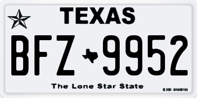 TX license plate BFZ9952
