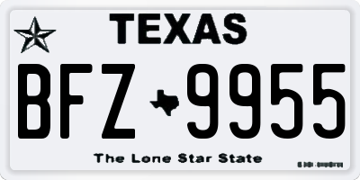 TX license plate BFZ9955
