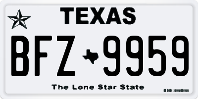 TX license plate BFZ9959