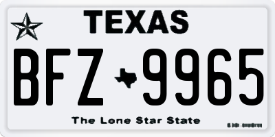 TX license plate BFZ9965
