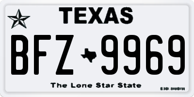 TX license plate BFZ9969
