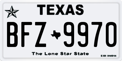TX license plate BFZ9970