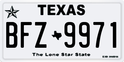 TX license plate BFZ9971