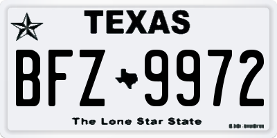 TX license plate BFZ9972