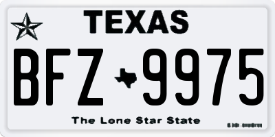 TX license plate BFZ9975