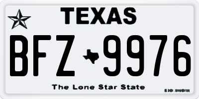 TX license plate BFZ9976