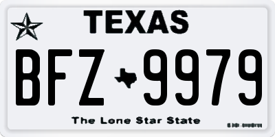 TX license plate BFZ9979
