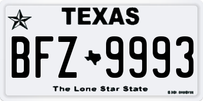 TX license plate BFZ9993