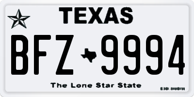 TX license plate BFZ9994