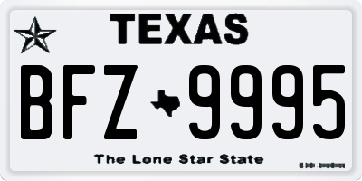 TX license plate BFZ9995