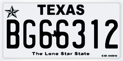 TX license plate BG66312