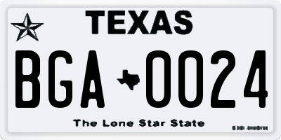 TX license plate BGA0024