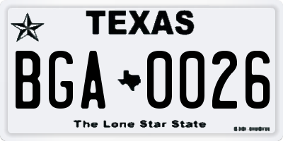 TX license plate BGA0026