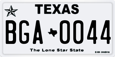 TX license plate BGA0044