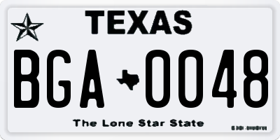 TX license plate BGA0048