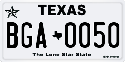 TX license plate BGA0050