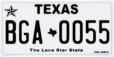 TX license plate BGA0055