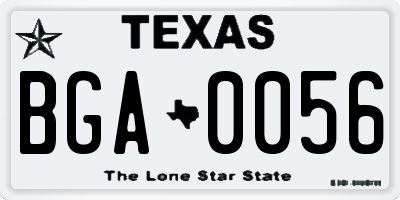 TX license plate BGA0056