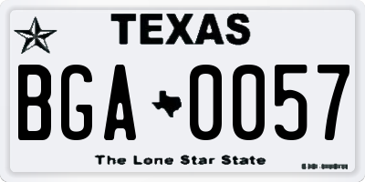 TX license plate BGA0057