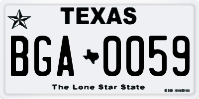 TX license plate BGA0059