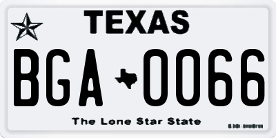 TX license plate BGA0066