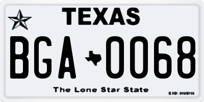TX license plate BGA0068