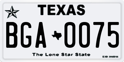 TX license plate BGA0075