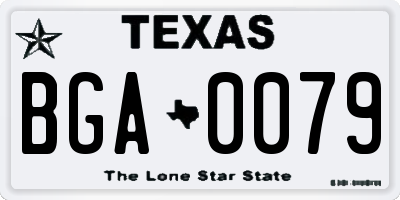 TX license plate BGA0079
