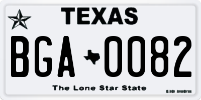 TX license plate BGA0082