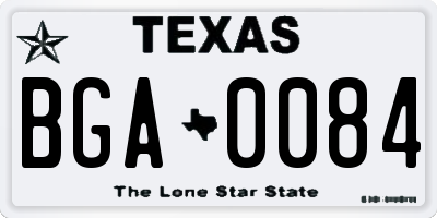 TX license plate BGA0084