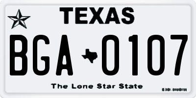 TX license plate BGA0107