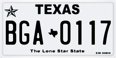TX license plate BGA0117