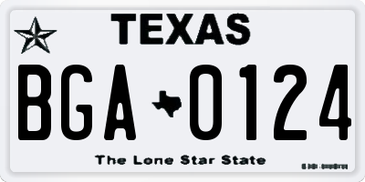 TX license plate BGA0124