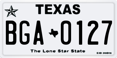 TX license plate BGA0127