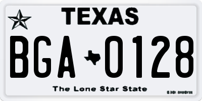 TX license plate BGA0128