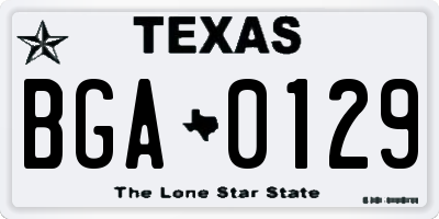 TX license plate BGA0129