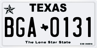 TX license plate BGA0131