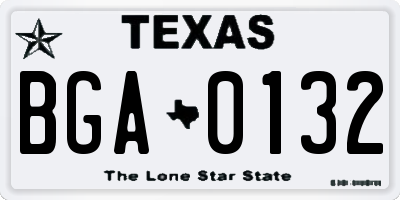 TX license plate BGA0132