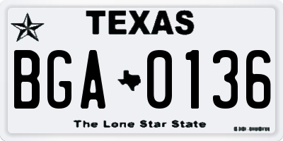 TX license plate BGA0136