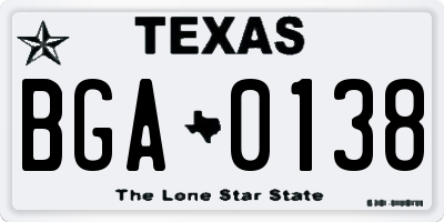 TX license plate BGA0138