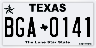 TX license plate BGA0141