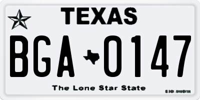 TX license plate BGA0147