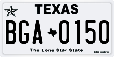 TX license plate BGA0150