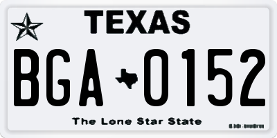 TX license plate BGA0152
