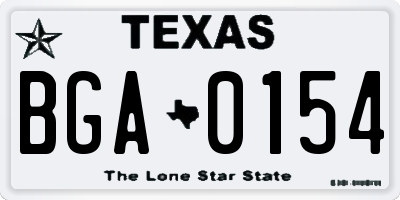 TX license plate BGA0154