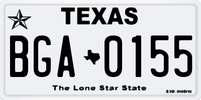TX license plate BGA0155