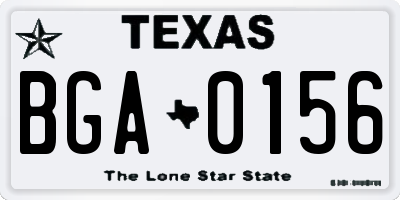 TX license plate BGA0156